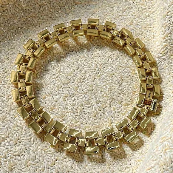 Rare Lulu Frost Signed Blue Enamel Gold Statement Necklace 17” Excellent Cond. - Picture 14 of 17